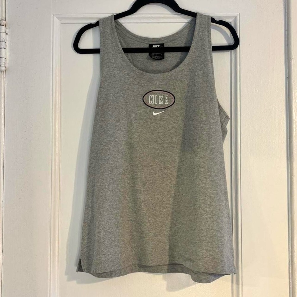Grey Embroidered Nike Tank